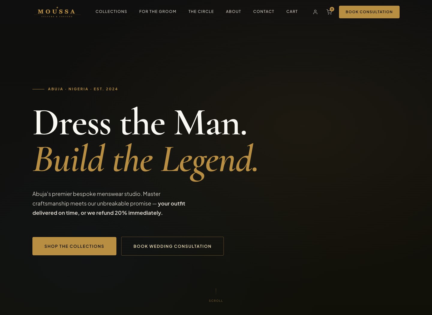 Moussa Culture & Couture website homepage