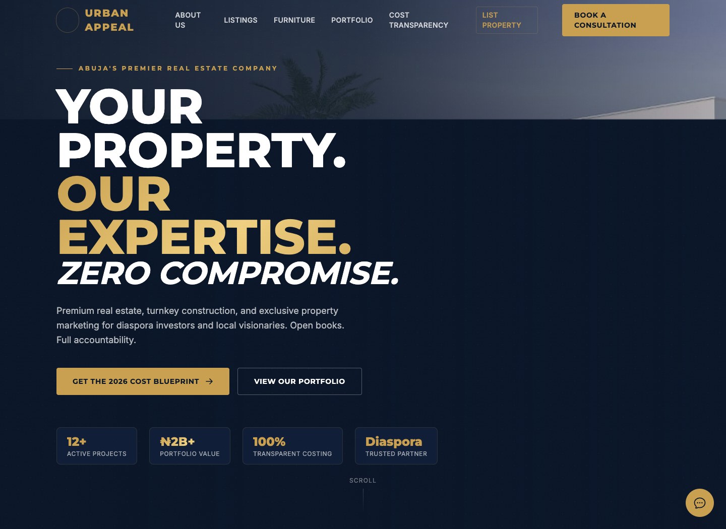 Urban Appeal website homepage